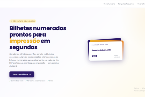 Gerador de Bilhetes
